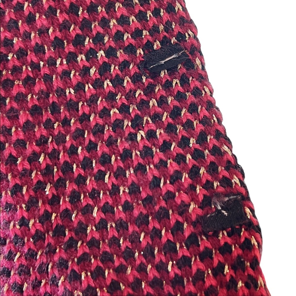 Reversible Argyle Knit Scarf with Tassel Fringe Heritage Print Dark Academia - Picture 4 of 4